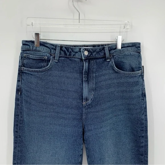 Joes Jeans high rise straight leg denim indigo blue worn raw hem women new 33 - Picture 2 of 5